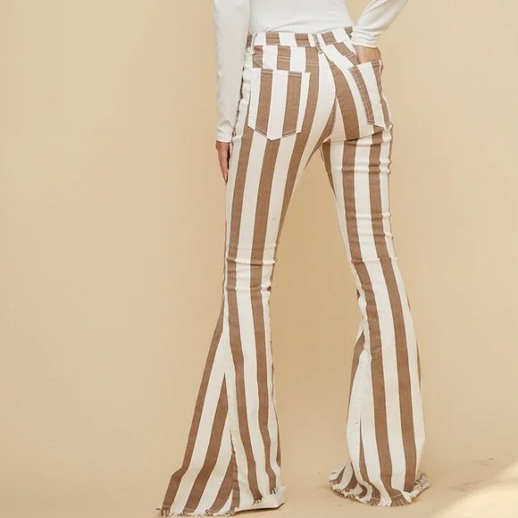 Boho Striped Denim Flares - Picture 8 of 8